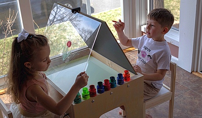 Light and Sensory art activity table box for kids Full set
